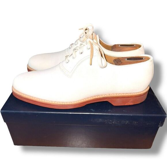 Ralph Lauren Purple Label Durham Buck Oxfords in Ivory Suede Men’s Sz 11 - Picture 9 of 16